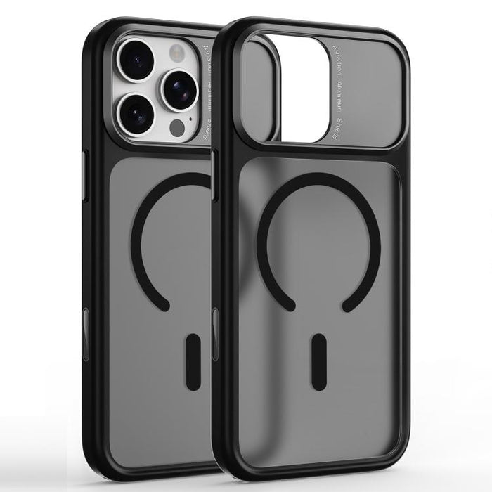 Funda magnética para teléfono con marco de cámara de metal, TPU + PC, For iPhone 17 Pro Max, For iPhone 17 Pro, For iPhone 16 Pro Max, For iPhone 16 Pro