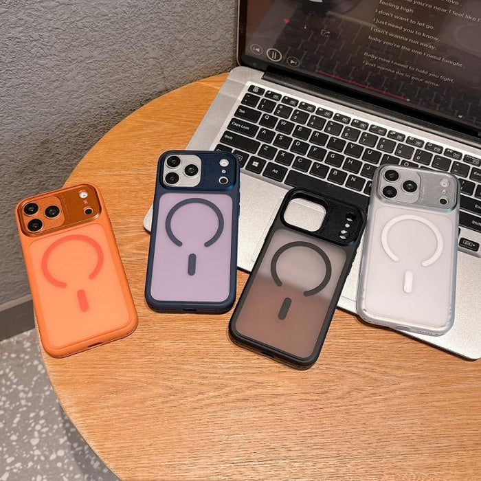 Funda magnética para teléfono con marco de cámara de metal, TPU + PC, For iPhone 17 Pro Max, For iPhone 17 Pro, For iPhone 16 Pro Max, For iPhone 16 Pro