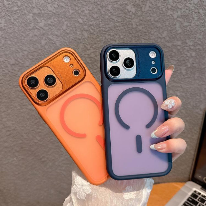 Funda magnética para teléfono con marco de cámara de metal, TPU + PC, For iPhone 17 Pro Max, For iPhone 17 Pro, For iPhone 16 Pro Max, For iPhone 16 Pro