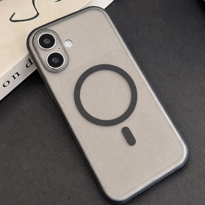 Funda para teléfono con textura de cuero vegano híbrido de TPU magnético y botón de cámara con IA., For iPhone 17 Pro Max, For iPhone 17 Pro, For iPhone 17, For iPhone 16 Pro Max, For iPhone 16 Pro, For iPhone 16