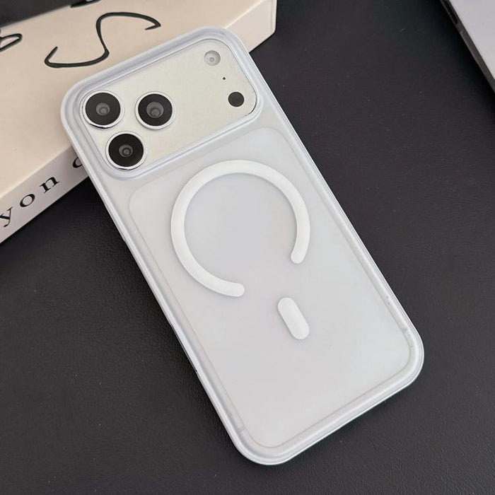 Funda para teléfono con textura de cuero vegano híbrido de TPU magnético y botón de cámara con IA., For iPhone 17 Pro Max, For iPhone 17 Pro, For iPhone 17, For iPhone 16 Pro Max, For iPhone 16 Pro, For iPhone 16