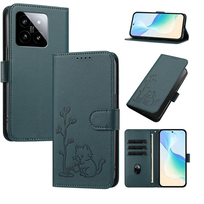 Funda para teléfono YX0014 con hebilla de árbol de agua para gatos y correa de cuero vegano., For Xiaomi 13 Lite / Civi 2