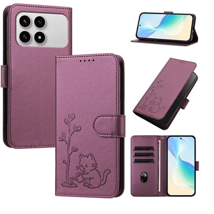 Funda para teléfono YX0014 con hebilla de árbol de agua para gatos y correa de cuero vegano., For Xiaomi 17T 5G, For Xiaomi Poco X8 Pro Max / Redmi Turbo 5 Max, For Xiaomi Poco X8 Pro 5G / Redmi Turbo 5 5G, For Xiaomi 17 Ultra                          ...
