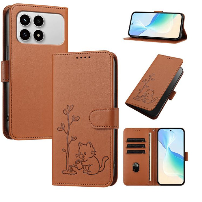 Funda para teléfono YX0014 con hebilla de árbol de agua para gatos y correa de cuero vegano., For Xiaomi 17T 5G, For Xiaomi Poco X8 Pro Max / Redmi Turbo 5 Max, For Xiaomi Poco X8 Pro 5G / Redmi Turbo 5 5G, For Xiaomi 17 Ultra                          ...