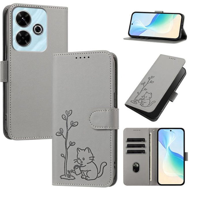 Funda para teléfono YX0014 con hebilla de árbol de agua para gatos y correa de cuero vegano., For Redmi K70 Ultra, For Redmi 13 / Note 13R / Poco M6 4G, For Redmi K70 / K70 Pro / Poco F6 Pro, For Redmi Note 13 Pro 4G / Poco M6 Pro 4G                   ...