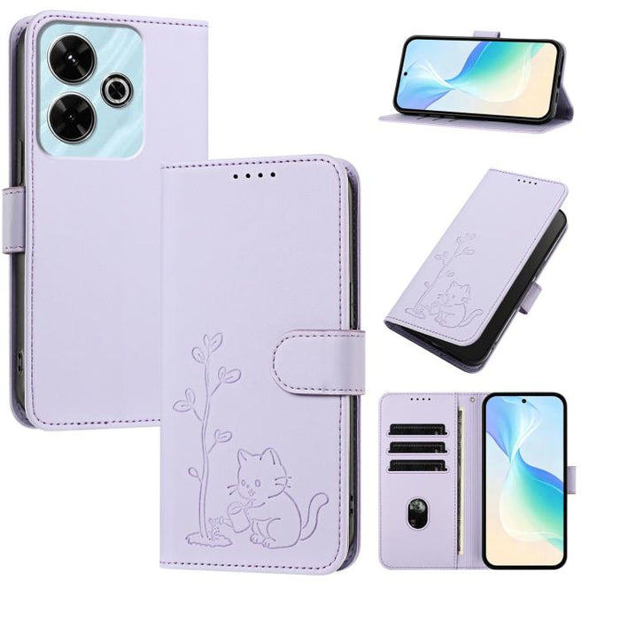 Funda para teléfono YX0014 con hebilla de árbol de agua para gatos y correa de cuero vegano., For Redmi K70 Ultra, For Redmi 13 / Note 13R / Poco M6 4G, For Redmi K70 / K70 Pro / Poco F6 Pro, For Redmi Note 13 Pro 4G / Poco M6 Pro 4G                   ...
