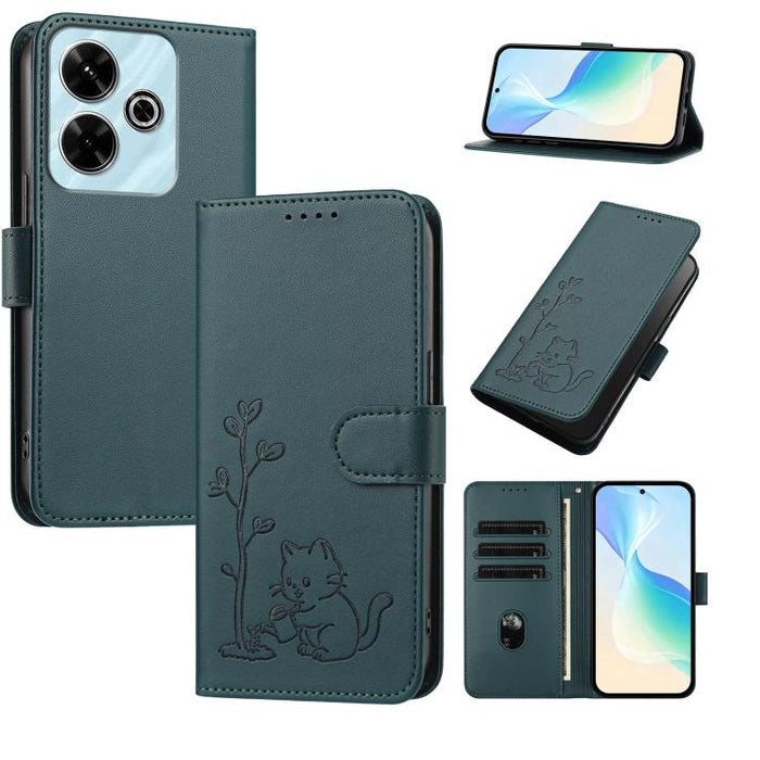 Funda para teléfono YX0014 con hebilla de árbol de agua para gatos y correa de cuero vegano., For Redmi K70 Ultra, For Redmi 13 / Note 13R / Poco M6 4G, For Redmi K70 / K70 Pro / Poco F6 Pro, For Redmi Note 13 Pro 4G / Poco M6 Pro 4G                   ...