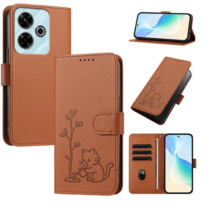 Funda para teléfono YX0014 con hebilla de árbol de agua para gatos y correa de cuero vegano., For Redmi K70 Ultra, For Redmi 13 / Note 13R / Poco M6 4G, For Redmi K70 / K70 Pro / Poco F6 Pro, For Redmi Note 13 Pro 4G / Poco M6 Pro 4G                   ...