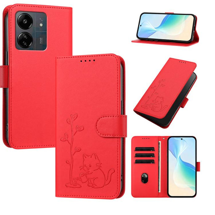 Funda para teléfono YX0014 con hebilla de árbol de agua para gatos y correa de cuero vegano., For Redmi K70 Ultra, For Redmi 13 / Note 13R / Poco M6 4G, For Redmi K70 / K70 Pro / Poco F6 Pro, For Redmi Note 13 Pro 4G / Poco M6 Pro 4G                   ...