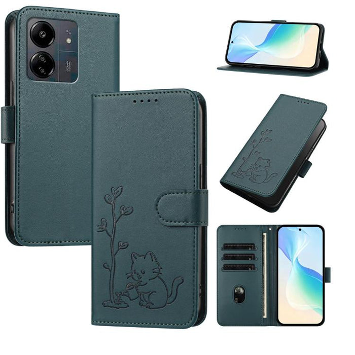 Funda para teléfono YX0014 con hebilla de árbol de agua para gatos y correa de cuero vegano., For Redmi K70 Ultra, For Redmi 13 / Note 13R / Poco M6 4G, For Redmi K70 / K70 Pro / Poco F6 Pro, For Redmi Note 13 Pro 4G / Poco M6 Pro 4G                   ...