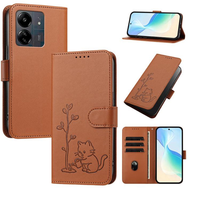 Funda para teléfono YX0014 con hebilla de árbol de agua para gatos y correa de cuero vegano., For Redmi K70 Ultra, For Redmi 13 / Note 13R / Poco M6 4G, For Redmi K70 / K70 Pro / Poco F6 Pro, For Redmi Note 13 Pro 4G / Poco M6 Pro 4G                   ...