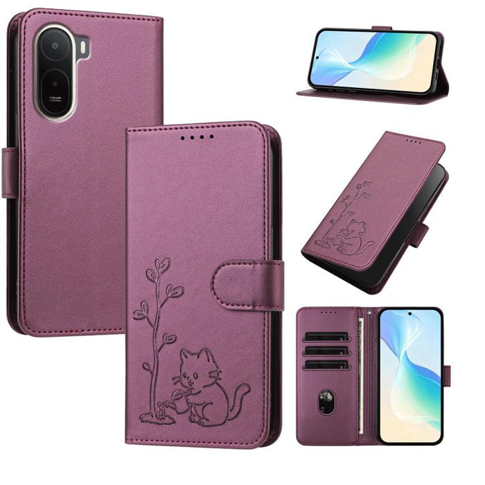 Funda para teléfono YX0014 con hebilla de árbol de agua para gatos y correa de cuero vegano., For Redmi K90 Max 5G, For Redmi A7 Pro 171mm / Poco C85x 5G, For Redmi 15a 5G, For Redmi Note 15 Pro+ 5G 163.3mm / Poco M8 Pro 5G                             ...