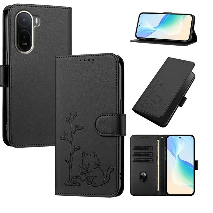 Funda para teléfono YX0014 con hebilla de árbol de agua para gatos y correa de cuero vegano., For Redmi K90 Max 5G, For Redmi A7 Pro 171mm / Poco C85x 5G, For Redmi 15a 5G, For Redmi Note 15 Pro+ 5G 163.3mm / Poco M8 Pro 5G                             ...