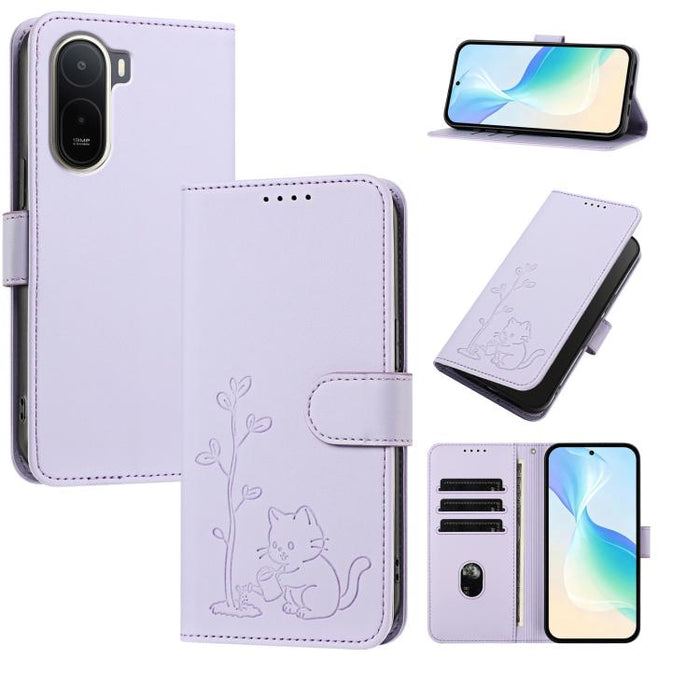 Funda para teléfono YX0014 con hebilla de árbol de agua para gatos y correa de cuero vegano., For Redmi K90 Max 5G, For Redmi A7 Pro 171mm / Poco C85x 5G, For Redmi 15a 5G, For Redmi Note 15 Pro+ 5G 163.3mm / Poco M8 Pro 5G                             ...