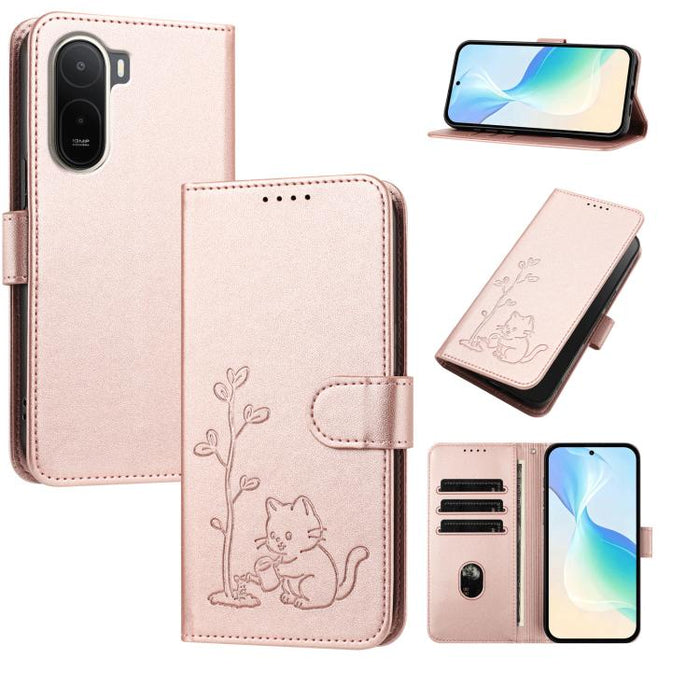 Funda para teléfono YX0014 con hebilla de árbol de agua para gatos y correa de cuero vegano., For Redmi K90 Max 5G, For Redmi A7 Pro 171mm / Poco C85x 5G, For Redmi 15a 5G, For Redmi Note 15 Pro+ 5G 163.3mm / Poco M8 Pro 5G                             ...
