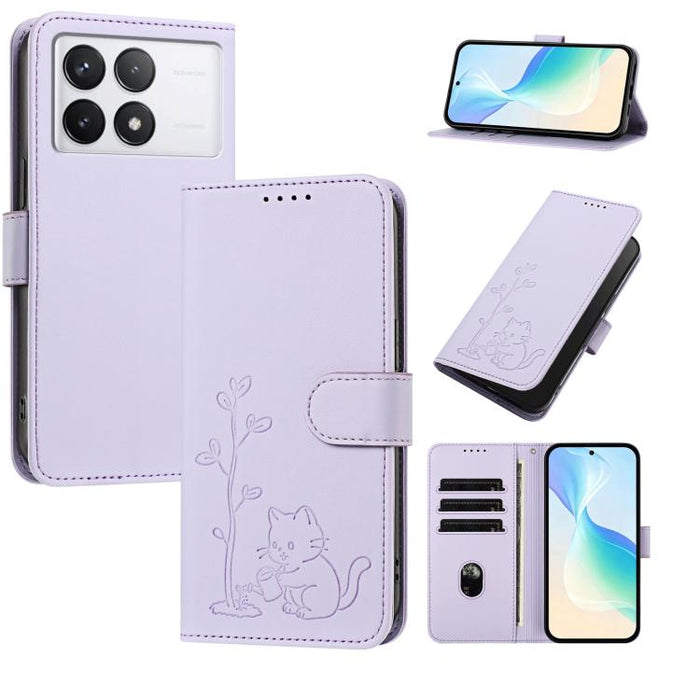 Funda para teléfono YX0014 con hebilla de árbol de agua para gatos y correa de cuero vegano., For Redmi K70 Ultra, For Redmi 13 / Note 13R / Poco M6 4G, For Redmi K70 / K70 Pro / Poco F6 Pro, For Redmi Note 13 Pro 4G / Poco M6 Pro 4G                   ...