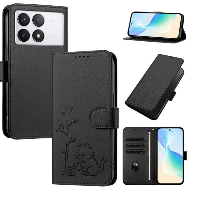 Funda para teléfono YX0014 con hebilla de árbol de agua para gatos y correa de cuero vegano., For Redmi K70 Ultra, For Redmi 13 / Note 13R / Poco M6 4G, For Redmi K70 / K70 Pro / Poco F6 Pro, For Redmi Note 13 Pro 4G / Poco M6 Pro 4G                   ...