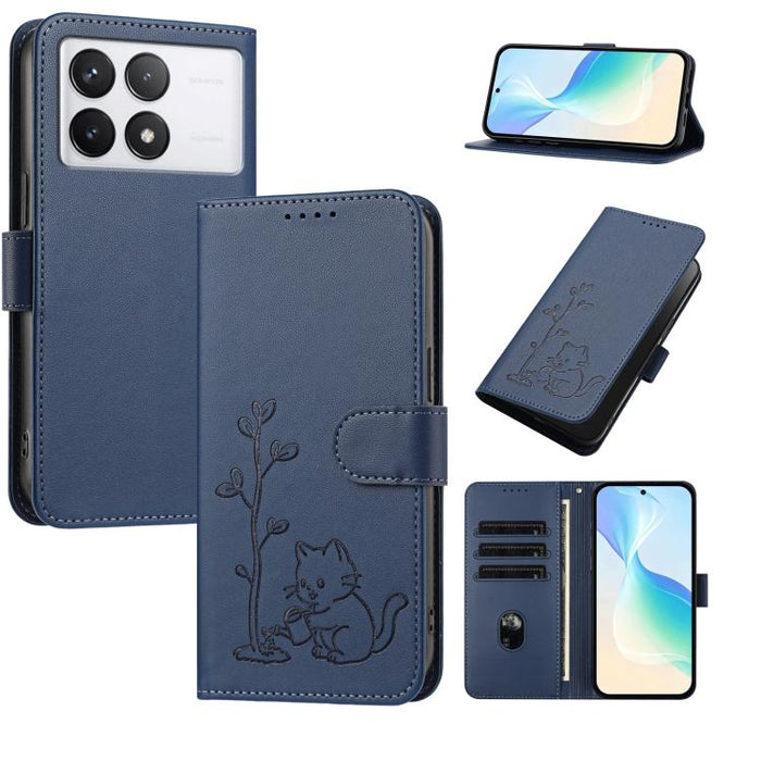 Funda para teléfono YX0014 con hebilla de árbol de agua para gatos y correa de cuero vegano., For Redmi K70 Ultra, For Redmi 13 / Note 13R / Poco M6 4G, For Redmi K70 / K70 Pro / Poco F6 Pro, For Redmi Note 13 Pro 4G / Poco M6 Pro 4G                   ...