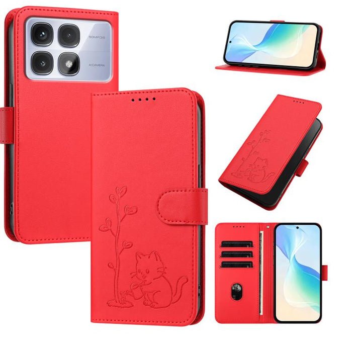 Funda para teléfono YX0014 con hebilla de árbol de agua para gatos y correa de cuero vegano., For Redmi K70 Ultra, For Redmi 13 / Note 13R / Poco M6 4G, For Redmi K70 / K70 Pro / Poco F6 Pro, For Redmi Note 13 Pro 4G / Poco M6 Pro 4G                   ...