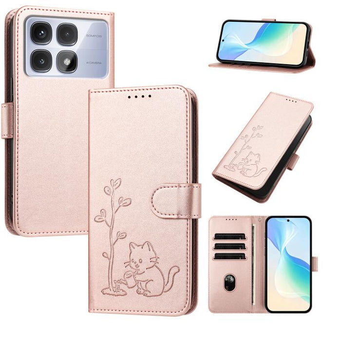 Funda para teléfono YX0014 con hebilla de árbol de agua para gatos y correa de cuero vegano., For Redmi K70 Ultra, For Redmi 13 / Note 13R / Poco M6 4G, For Redmi K70 / K70 Pro / Poco F6 Pro, For Redmi Note 13 Pro 4G / Poco M6 Pro 4G                   ...