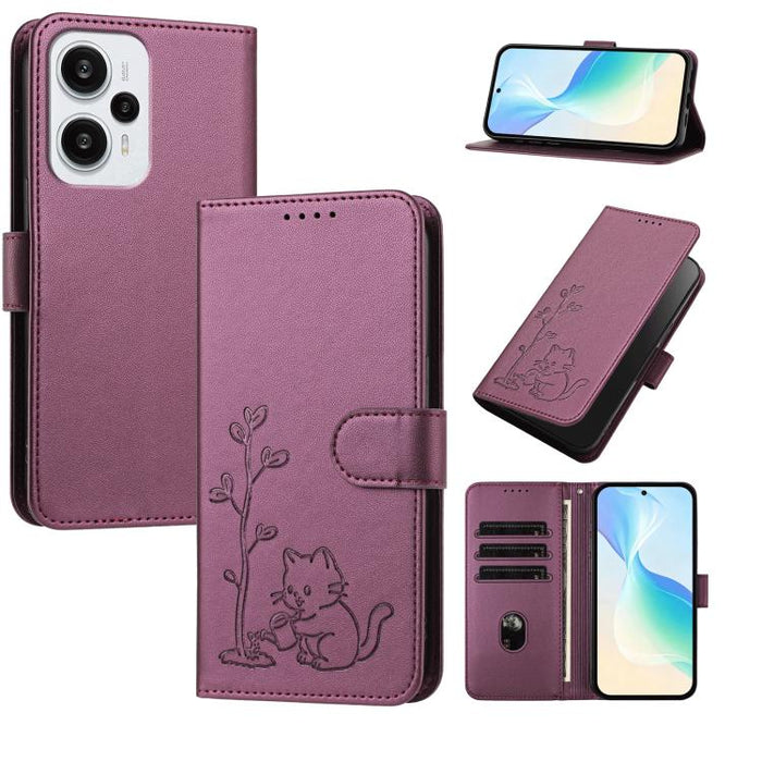 Funda para teléfono YX0014 con hebilla de árbol de agua para gatos y correa de cuero vegano., For Redmi Note 13 5G, For Redmi Note 13 Pro+, For Redmi 12 / Note 12R / Poco M6 Pro 5G, For Redmi Note 12 Turbo 5G / Poco F5, For Redmi Note 12S / Note 11S 4G...