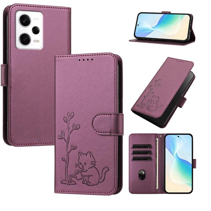 Funda para teléfono YX0014 con hebilla de árbol de agua para gatos y correa de cuero vegano., For Redmi Note 13 5G, For Redmi Note 13 Pro+, For Redmi 12 / Note 12R / Poco M6 Pro 5G, For Redmi Note 12 Turbo 5G / Poco F5, For Redmi Note 12S / Note 11S 4G...