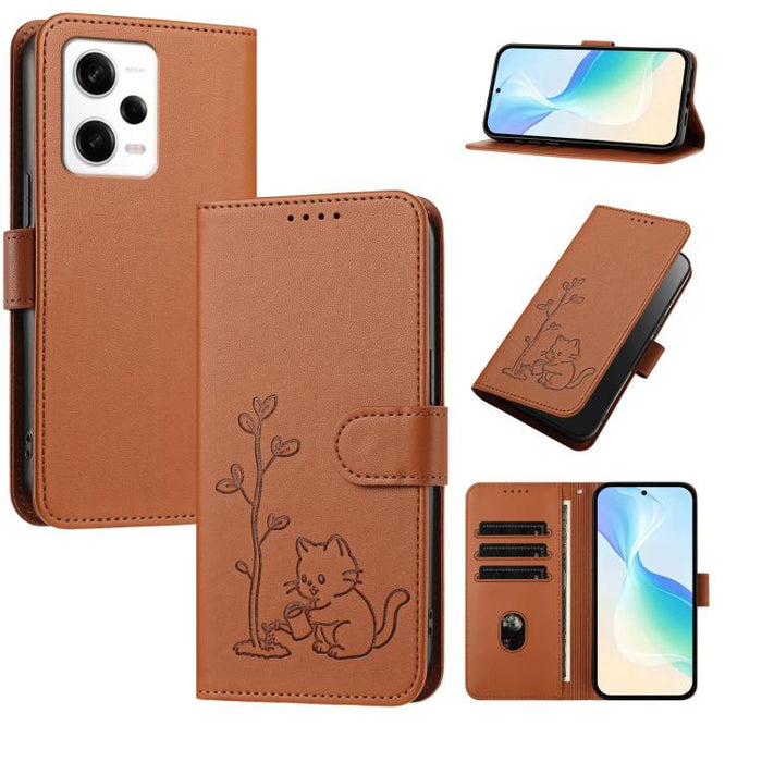 Funda para teléfono YX0014 con hebilla de árbol de agua para gatos y correa de cuero vegano., For Redmi Note 13 5G, For Redmi Note 13 Pro+, For Redmi 12 / Note 12R / Poco M6 Pro 5G, For Redmi Note 12 Turbo 5G / Poco F5, For Redmi Note 12S / Note 11S 4G...