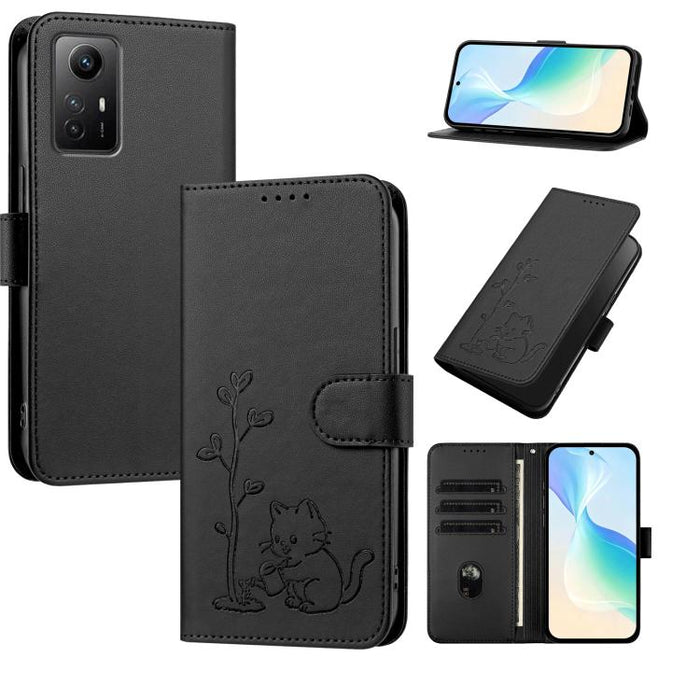 Funda para teléfono YX0014 con hebilla de árbol de agua para gatos y correa de cuero vegano., For Redmi Note 13 5G, For Redmi Note 13 Pro+, For Redmi 12 / Note 12R / Poco M6 Pro 5G, For Redmi Note 12 Turbo 5G / Poco F5, For Redmi Note 12S / Note 11S 4G...
