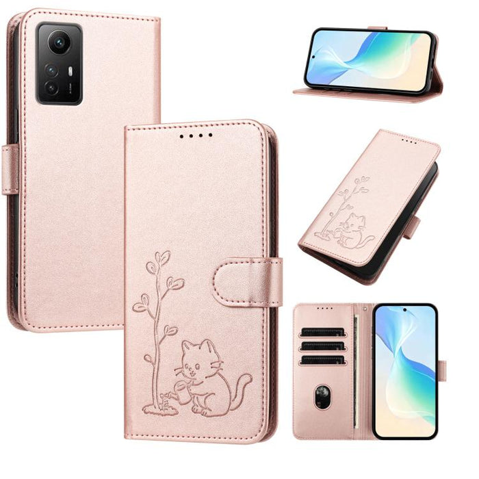 Funda para teléfono YX0014 con hebilla de árbol de agua para gatos y correa de cuero vegano., For Redmi Note 13 5G, For Redmi Note 13 Pro+, For Redmi 12 / Note 12R / Poco M6 Pro 5G, For Redmi Note 12 Turbo 5G / Poco F5, For Redmi Note 12S / Note 11S 4G...