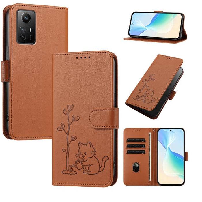 Funda para teléfono YX0014 con hebilla de árbol de agua para gatos y correa de cuero vegano., For Redmi Note 13 5G, For Redmi Note 13 Pro+, For Redmi 12 / Note 12R / Poco M6 Pro 5G, For Redmi Note 12 Turbo 5G / Poco F5, For Redmi Note 12S / Note 11S 4G...