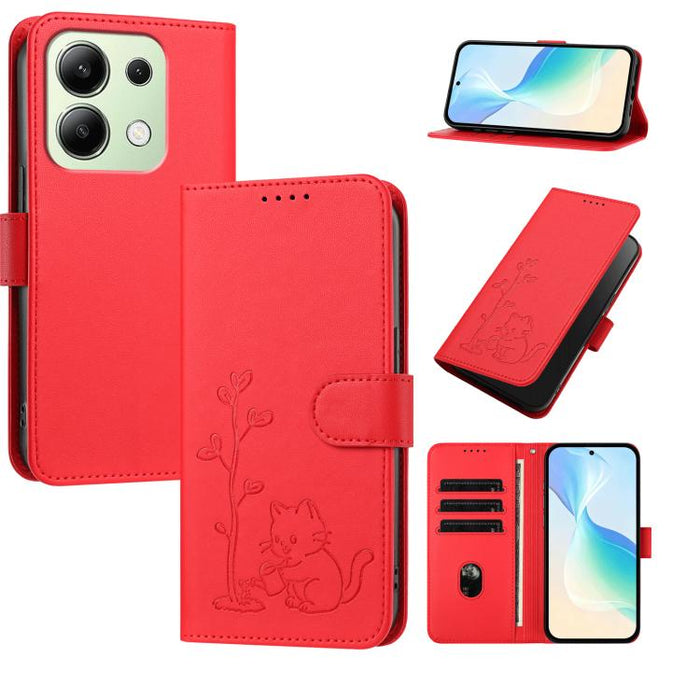 Funda para teléfono YX0014 con hebilla de árbol de agua para gatos y correa de cuero vegano., For Redmi K70 Ultra, For Redmi 13 / Note 13R / Poco M6 4G, For Redmi K70 / K70 Pro / Poco F6 Pro, For Redmi Note 13 Pro 4G / Poco M6 Pro 4G                   ...