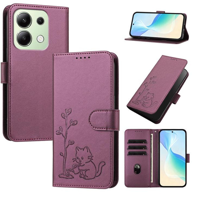 Funda para teléfono YX0014 con hebilla de árbol de agua para gatos y correa de cuero vegano., For Redmi K70 Ultra, For Redmi 13 / Note 13R / Poco M6 4G, For Redmi K70 / K70 Pro / Poco F6 Pro, For Redmi Note 13 Pro 4G / Poco M6 Pro 4G                   ...