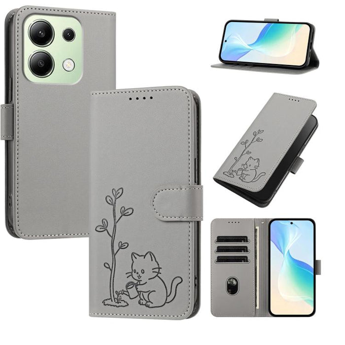 Funda para teléfono YX0014 con hebilla de árbol de agua para gatos y correa de cuero vegano., For Redmi K70 Ultra, For Redmi 13 / Note 13R / Poco M6 4G, For Redmi K70 / K70 Pro / Poco F6 Pro, For Redmi Note 13 Pro 4G / Poco M6 Pro 4G                   ...