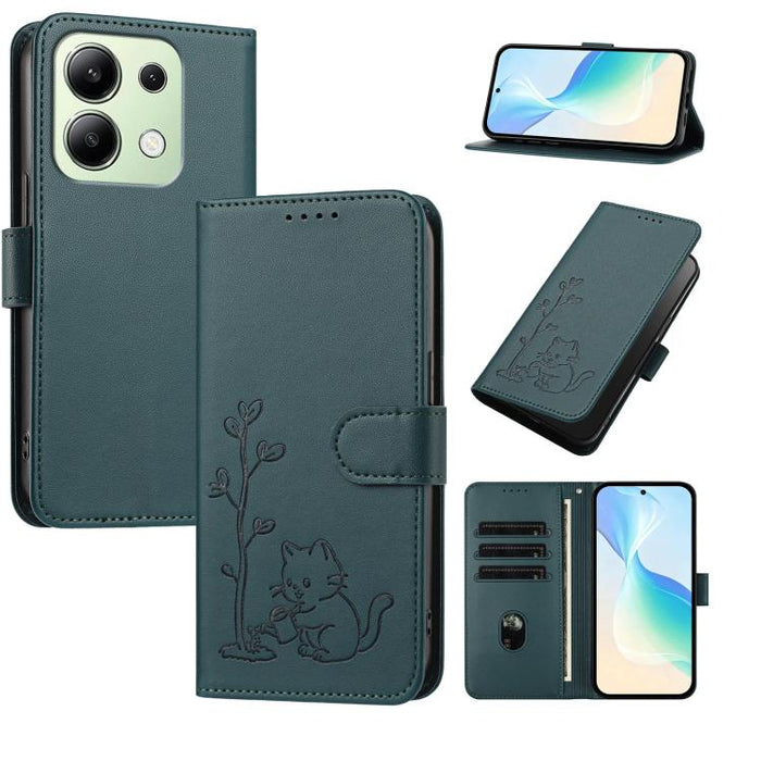 Funda para teléfono YX0014 con hebilla de árbol de agua para gatos y correa de cuero vegano., For Redmi K70 Ultra, For Redmi 13 / Note 13R / Poco M6 4G, For Redmi K70 / K70 Pro / Poco F6 Pro, For Redmi Note 13 Pro 4G / Poco M6 Pro 4G                   ...