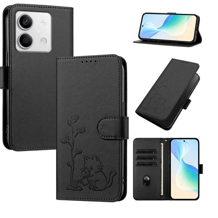 Funda para teléfono YX0014 con hebilla de árbol de agua para gatos y correa de cuero vegano., For Redmi Note 13 5G, For Redmi Note 13 Pro+, For Redmi 12 / Note 12R / Poco M6 Pro 5G, For Redmi Note 12 Turbo 5G / Poco F5, For Redmi Note 12S / Note 11S 4G...