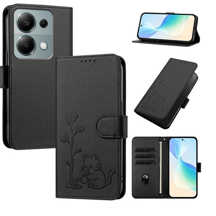 Funda para teléfono YX0014 con hebilla de árbol de agua para gatos y correa de cuero vegano., For Redmi K70 Ultra, For Redmi 13 / Note 13R / Poco M6 4G, For Redmi K70 / K70 Pro / Poco F6 Pro, For Redmi Note 13 Pro 4G / Poco M6 Pro 4G                   ...
