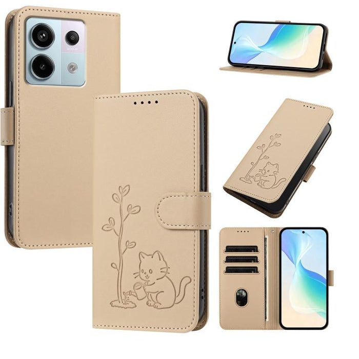 Funda para teléfono YX0014 con hebilla de árbol de agua para gatos y correa de cuero vegano., For Redmi K70 Ultra, For Redmi 13 / Note 13R / Poco M6 4G, For Redmi K70 / K70 Pro / Poco F6 Pro, For Redmi Note 13 Pro 4G / Poco M6 Pro 4G                   ...