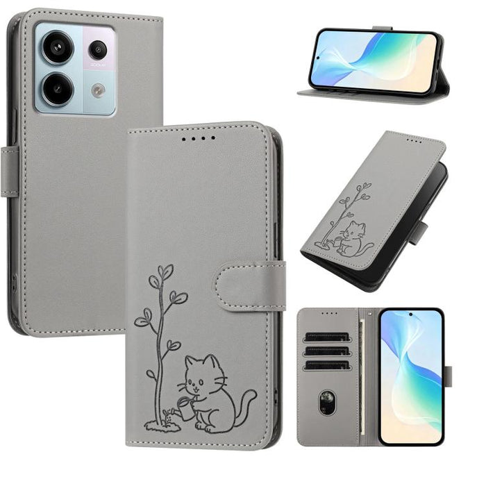 Funda para teléfono YX0014 con hebilla de árbol de agua para gatos y correa de cuero vegano., For Redmi K70 Ultra, For Redmi 13 / Note 13R / Poco M6 4G, For Redmi K70 / K70 Pro / Poco F6 Pro, For Redmi Note 13 Pro 4G / Poco M6 Pro 4G                   ...
