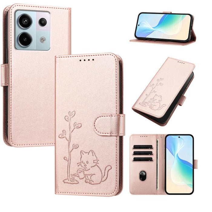 Funda para teléfono YX0014 con hebilla de árbol de agua para gatos y correa de cuero vegano., For Redmi K70 Ultra, For Redmi 13 / Note 13R / Poco M6 4G, For Redmi K70 / K70 Pro / Poco F6 Pro, For Redmi Note 13 Pro 4G / Poco M6 Pro 4G                   ...