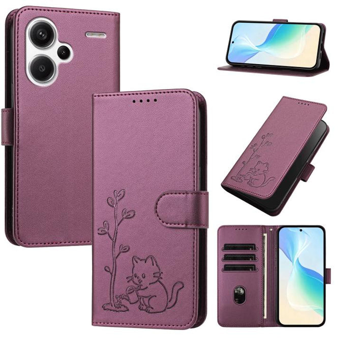 Funda para teléfono YX0014 con hebilla de árbol de agua para gatos y correa de cuero vegano., For Redmi Note 13 5G, For Redmi Note 13 Pro+, For Redmi 12 / Note 12R / Poco M6 Pro 5G, For Redmi Note 12 Turbo 5G / Poco F5, For Redmi Note 12S / Note 11S 4G...