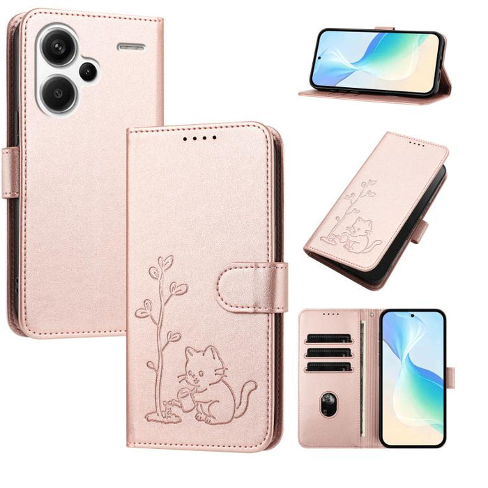 Funda para teléfono YX0014 con hebilla de árbol de agua para gatos y correa de cuero vegano., For Redmi Note 13 5G, For Redmi Note 13 Pro+, For Redmi 12 / Note 12R / Poco M6 Pro 5G, For Redmi Note 12 Turbo 5G / Poco F5, For Redmi Note 12S / Note 11S 4G...