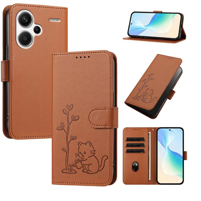 Funda para teléfono YX0014 con hebilla de árbol de agua para gatos y correa de cuero vegano., For Redmi Note 13 5G, For Redmi Note 13 Pro+, For Redmi 12 / Note 12R / Poco M6 Pro 5G, For Redmi Note 12 Turbo 5G / Poco F5, For Redmi Note 12S / Note 11S 4G...