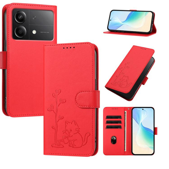 Funda para teléfono YX0014 con hebilla de árbol de agua para gatos y correa de cuero vegano., For Redmi K70 Ultra, For Redmi 13 / Note 13R / Poco M6 4G, For Redmi K70 / K70 Pro / Poco F6 Pro, For Redmi Note 13 Pro 4G / Poco M6 Pro 4G                   ...