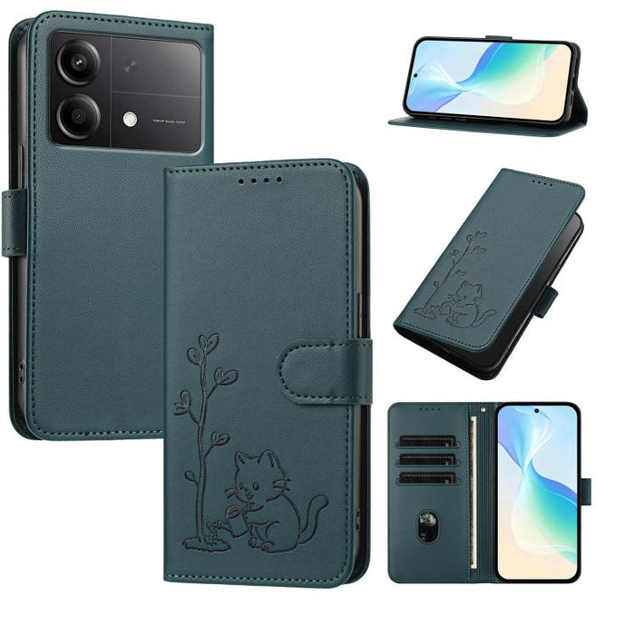 Funda para teléfono YX0014 con hebilla de árbol de agua para gatos y correa de cuero vegano., For Redmi K70 Ultra, For Redmi 13 / Note 13R / Poco M6 4G, For Redmi K70 / K70 Pro / Poco F6 Pro, For Redmi Note 13 Pro 4G / Poco M6 Pro 4G                   ...