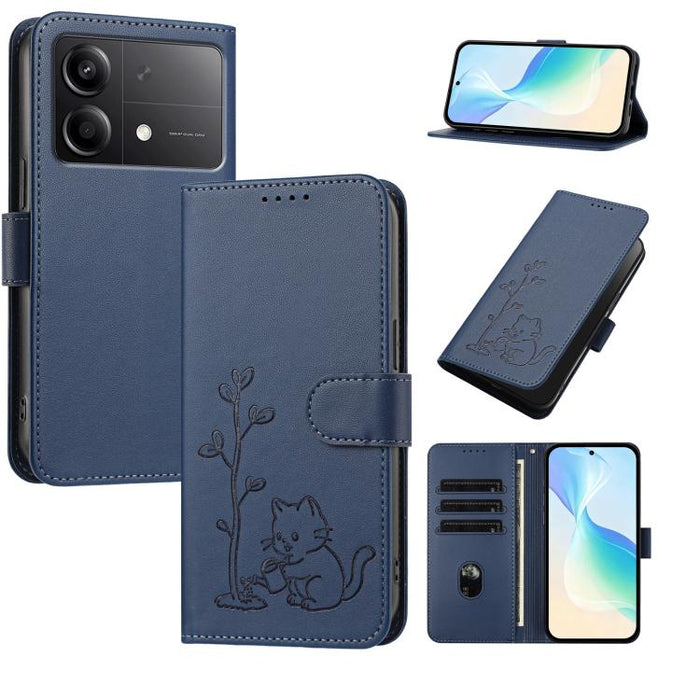 Funda para teléfono YX0014 con hebilla de árbol de agua para gatos y correa de cuero vegano., For Redmi K70 Ultra, For Redmi 13 / Note 13R / Poco M6 4G, For Redmi K70 / K70 Pro / Poco F6 Pro, For Redmi Note 13 Pro 4G / Poco M6 Pro 4G                   ...