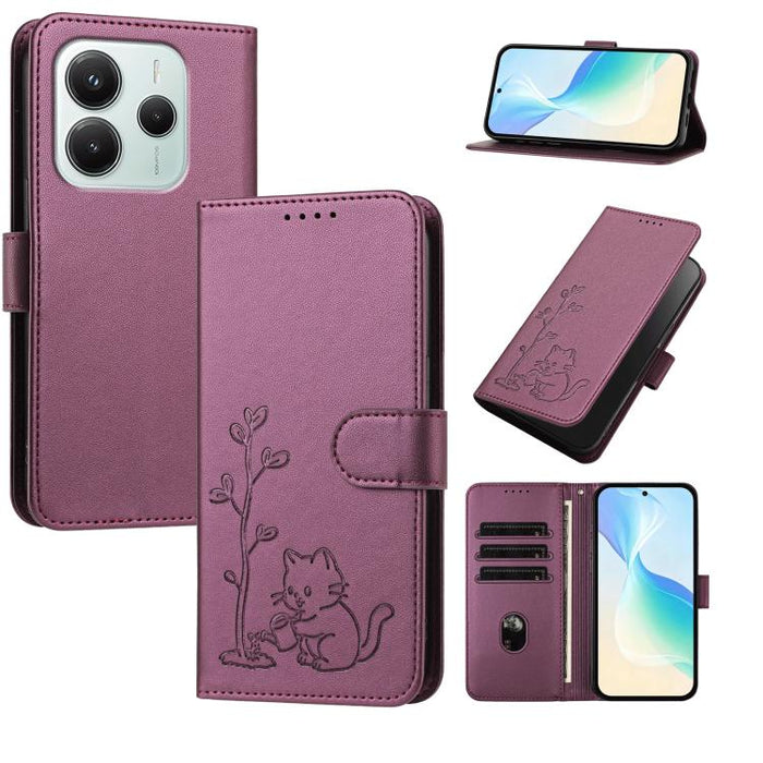Funda para teléfono YX0014 con hebilla de árbol de agua para gatos y correa de cuero vegano., For Redmi 15C 5G / 4G EU 173mm, For Redmi A5 4G 173.3mm, For Redmi A5 4G 171.7mm / Poco C71, For Redmi Note 14 4G 164.84mm                                    ...