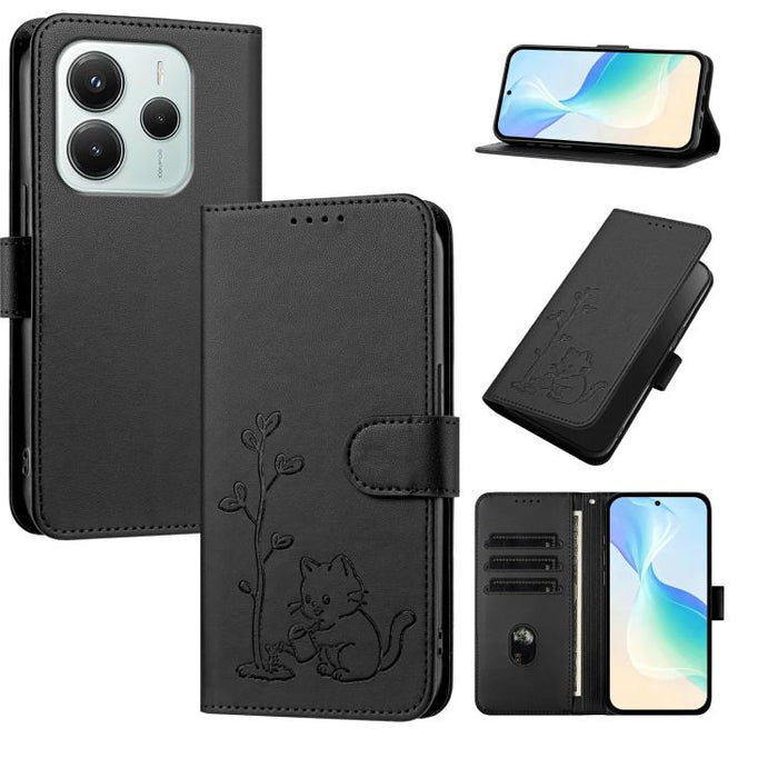 Funda para teléfono YX0014 con hebilla de árbol de agua para gatos y correa de cuero vegano., For Redmi 15C 5G / 4G EU 173mm, For Redmi A5 4G 173.3mm, For Redmi A5 4G 171.7mm / Poco C71, For Redmi Note 14 4G 164.84mm                                    ...