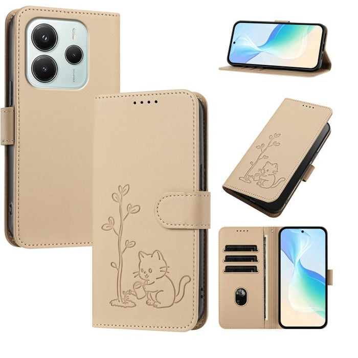 Funda para teléfono YX0014 con hebilla de árbol de agua para gatos y correa de cuero vegano., For Redmi 15C 5G / 4G EU 173mm, For Redmi A5 4G 173.3mm, For Redmi A5 4G 171.7mm / Poco C71, For Redmi Note 14 4G 164.84mm                                    ...