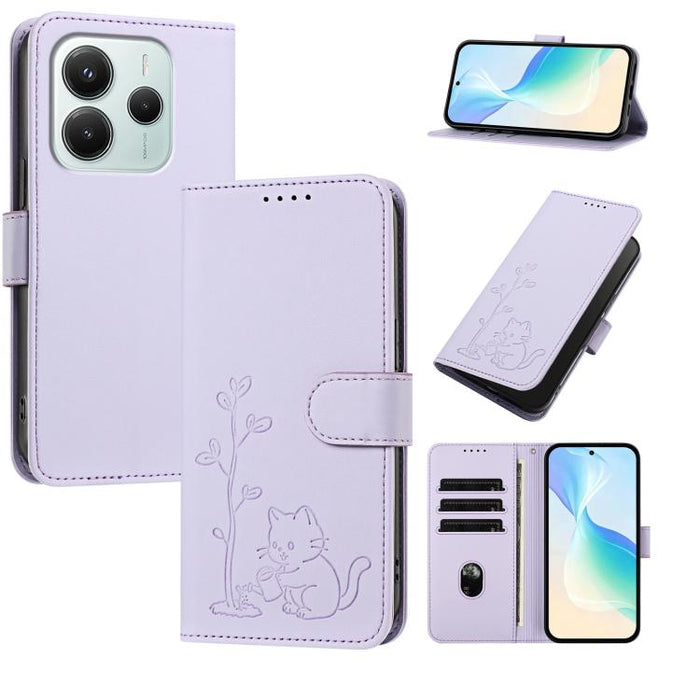 Funda para teléfono YX0014 con hebilla de árbol de agua para gatos y correa de cuero vegano., For Redmi 15C 5G / 4G EU 173mm, For Redmi A5 4G 173.3mm, For Redmi A5 4G 171.7mm / Poco C71, For Redmi Note 14 4G 164.84mm                                    ...