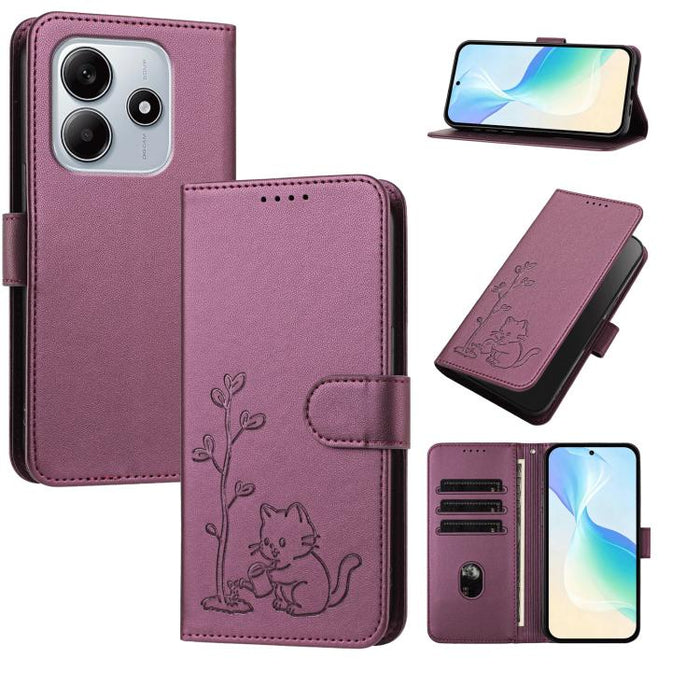 Funda para teléfono YX0014 con hebilla de árbol de agua para gatos y correa de cuero vegano., For Redmi 15C 5G / 4G EU 173mm, For Redmi A5 4G 173.3mm, For Redmi A5 4G 171.7mm / Poco C71, For Redmi Note 14 4G 164.84mm                                    ...